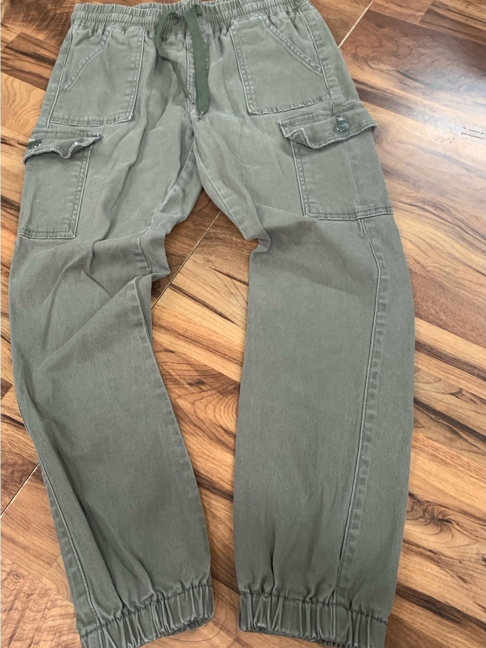 Monkey Ride Jeans Jogger Pants Womens 5/27 Green Cargo Drawstring Casual Tapered